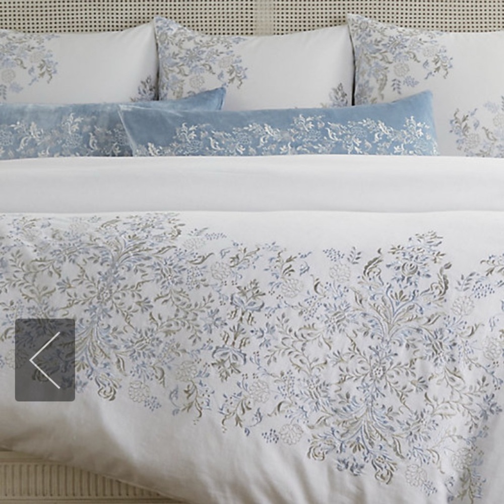 Pair of Frontgate Genevieve King Shams